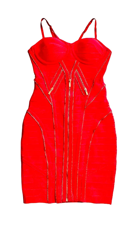 RENT Red Bandage Bodycon Dress Spaghetti Strap Bodycon