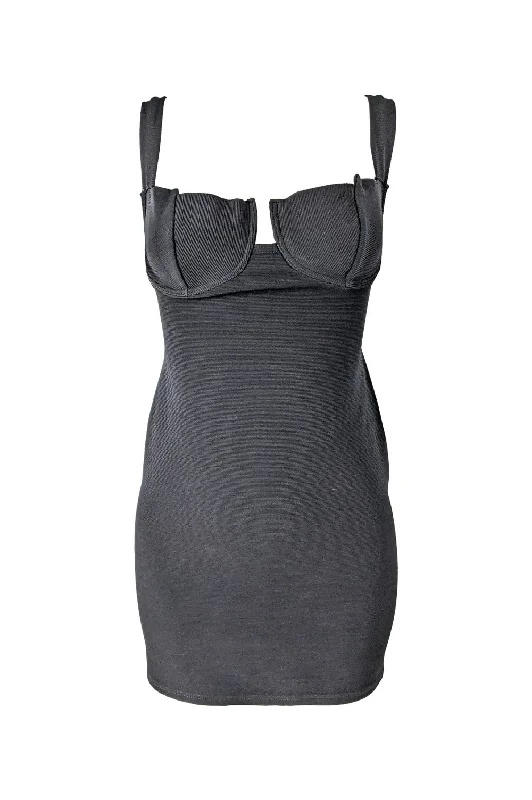 Andrea Templer Paris Vintage Architectural Bust Bodycon Dress, 1990s Mesh Bodycon Dress