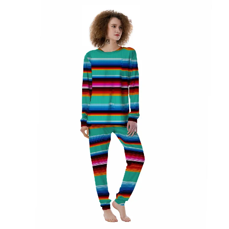 Blanket Stripes Cinco De Mayo Print Women's Pajamas Cozy winter pajama sets