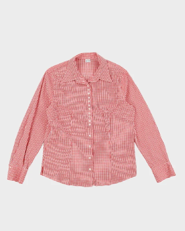 Vintage 1980s Red and White Gingham Western Shirt - S Satin pajama sets