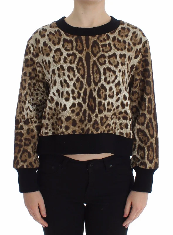 Dolce & Gabbana Leopard Print Short Sweater Lightweight sweaters for spring