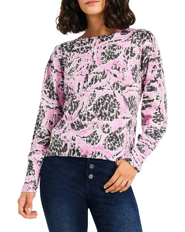 Nic+Zoe Petite Petal Dot Femme Sleeve Sweater Office sweaters