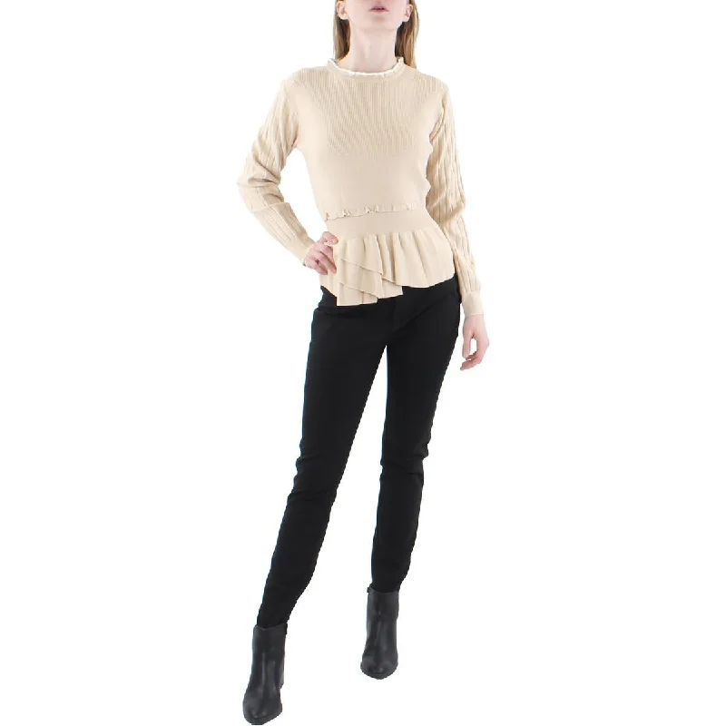 Womens Ruffled Peplum Pullover Sweater Edgy sweaters