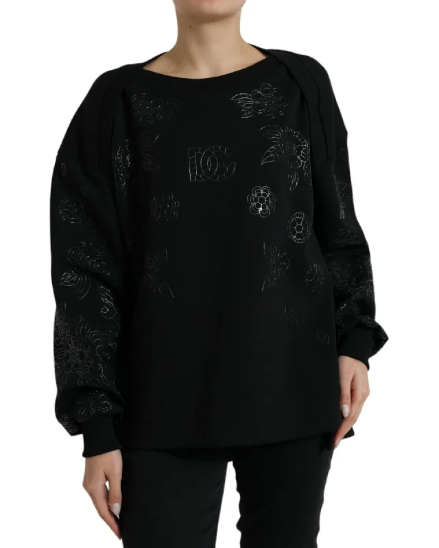 Dolce & Gabbana Floral Logo Applique Sweater Best sweaters for cold weather