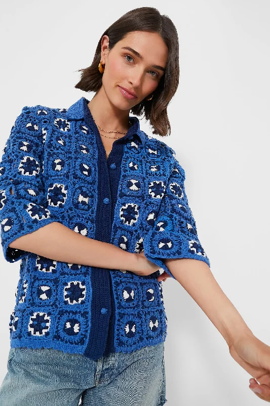 Blue Tiles Cardigan Gucci sweaters