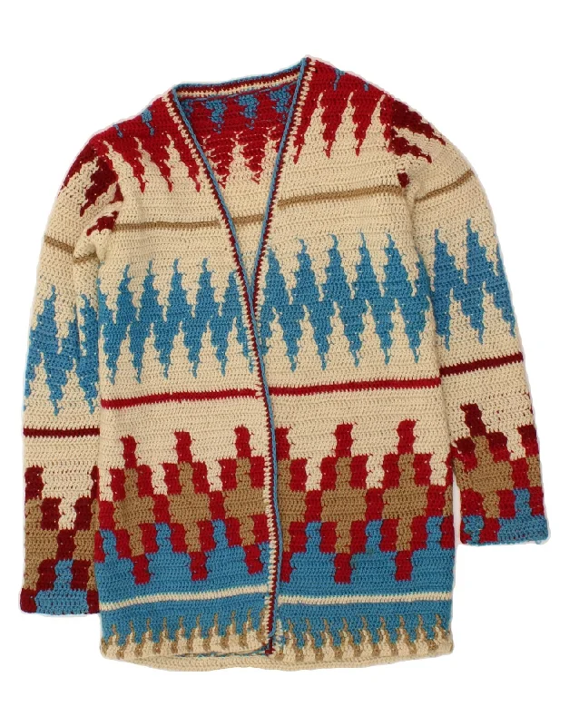 VINTAGE Womens Cardigan Sweater UK 12 Medium Multicoloured Fair Isle Thanksgiving sweaters