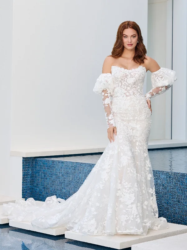 Long Sleeve Mermaid Bridal Gown by Adrianna Papell 31323 Classic Bridal Dress