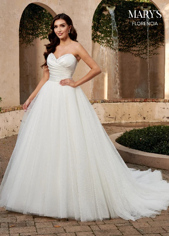 Strapless Organza Wedding Dress by Mary's Bridal MB3130 Romantic Wedding Dress