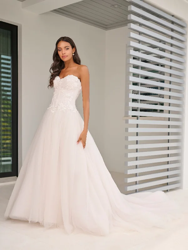 Tulle Strapless Bridal Ball Gown by Adrianna Papell 31324 Boho Chic Gown