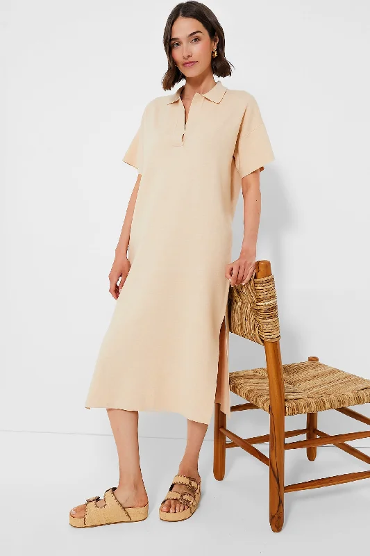 Tan Channing Polo Midi Dress Summer party midi dresses