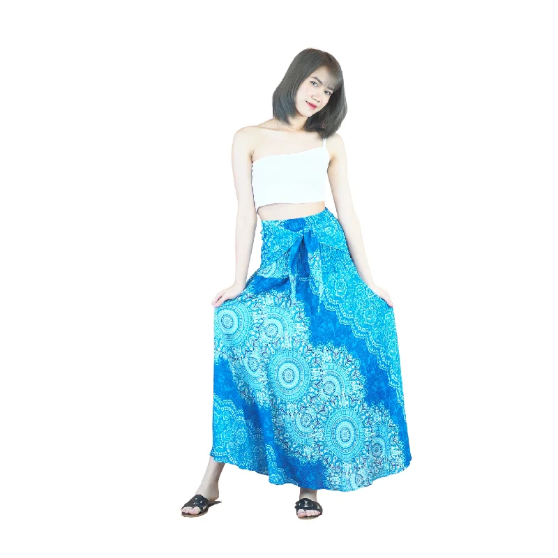 Peonies Mandala Women's Bohemian Skirt in Bright Navy SK0033 020308 02 Mesh unclassified skirts