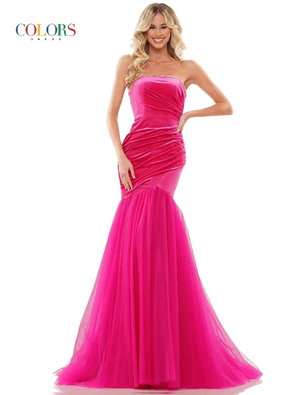 Colors 2886 Colors Long Strapless Prom Dress Chic maxi dresses