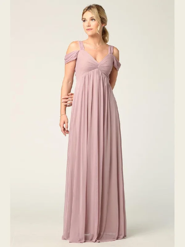 Long Off Shoulder Bridesmaids Dress Sale Satin maxi dresses