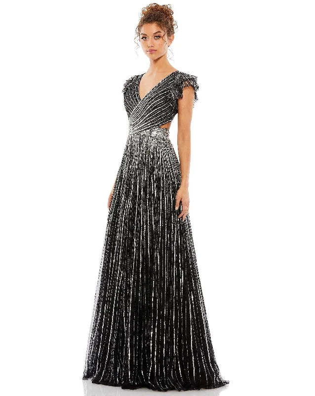 Mac Duggal 5568 Long Formal Cap Sleeve Prom Dress Strapless maxi dresses