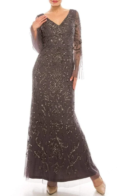 Adrianna Papell - AP1E206204 V Neck Embellished Evening Gown Budget-friendly party dresses