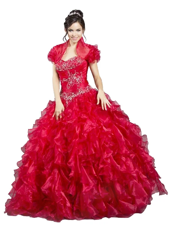 Aspeed Design - Ruffled Sweetheart Ballgown with Bolero Elegant party dresses