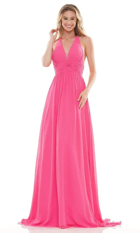 Colors Dress - 2734 Shirred Halter A-Line Gown Engagement party dresses