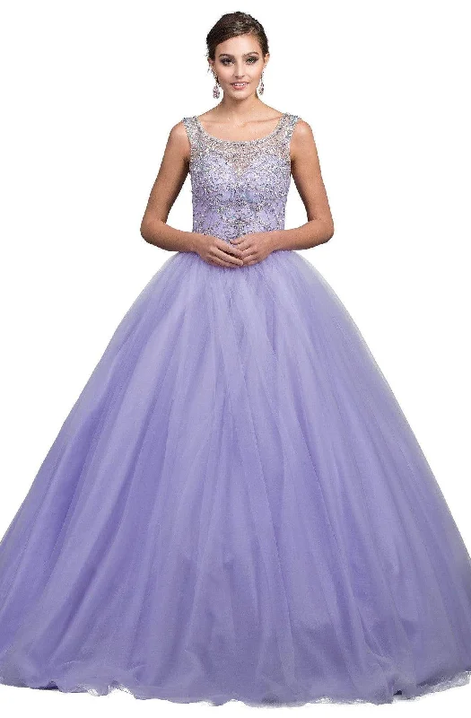 Dancing Queen - 1194A Jeweled Illusion Scoop Bodice Ballgown Best party dresses for dancing