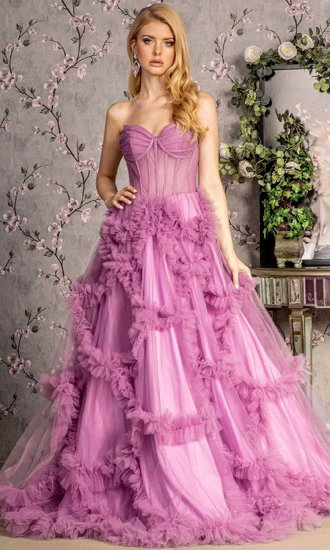 GLS by Gloria GL3455 - Ruffled Sweetheart Evening Dress Best party dresses for curvy figures