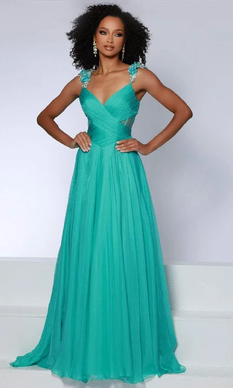 Johnathan Kayne 2903 - Shirred V-Neck Evening Dress Boho party dresses