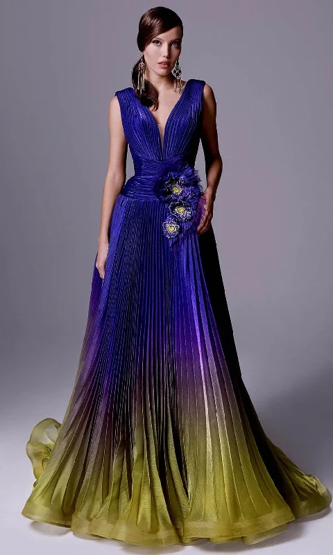 MNM Couture 2708 - V-Neck Pleated Prom Gown Expensive party dresses