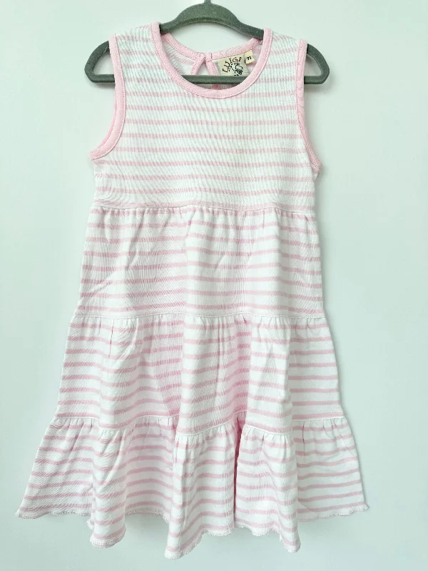 Luigi - Tiered Tank Dress - Pink/White Stripe Basic Tank Dress