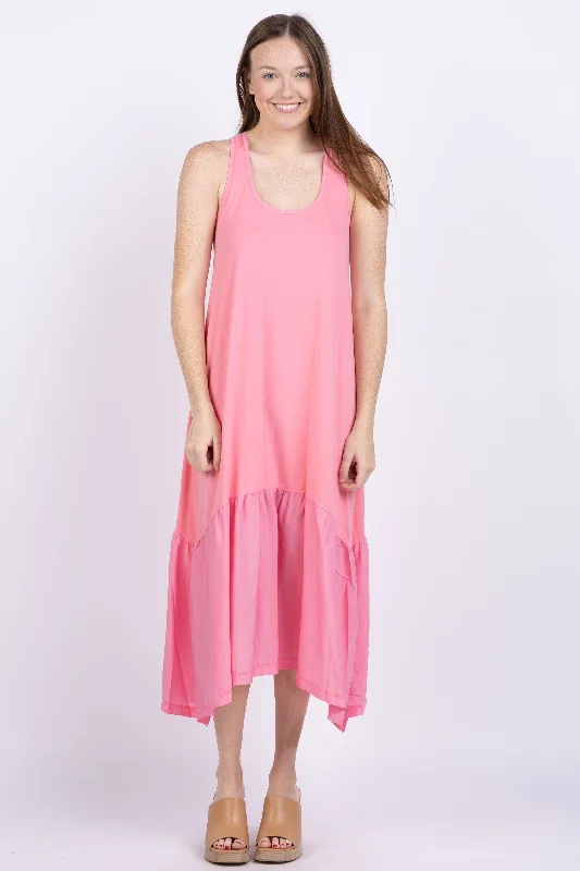 Maven West Tank Dress in Pink Carnation Modern Tank Dress