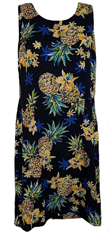 Tank Dress Golden Pineapple Navy Tank Dress Casual Chic