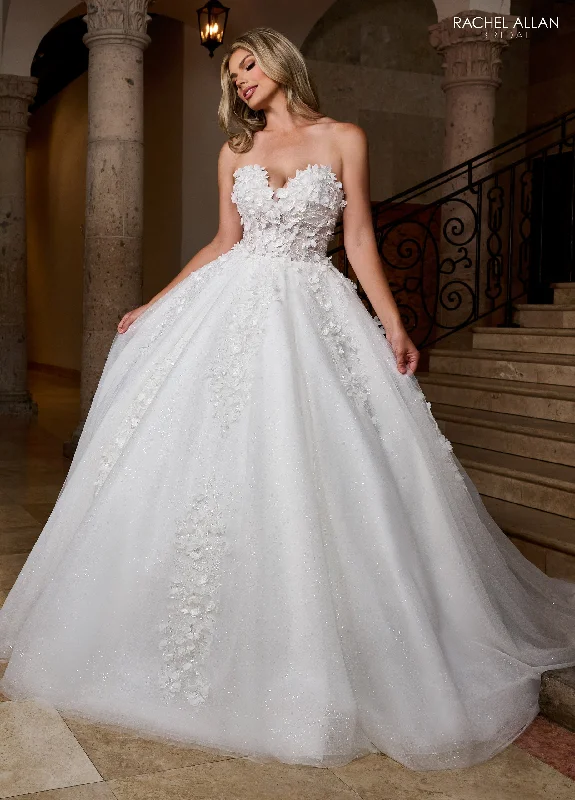 3D Floral Strapless Bridal Gown by Rachel Allan RB6167 Anniversary floral dresses