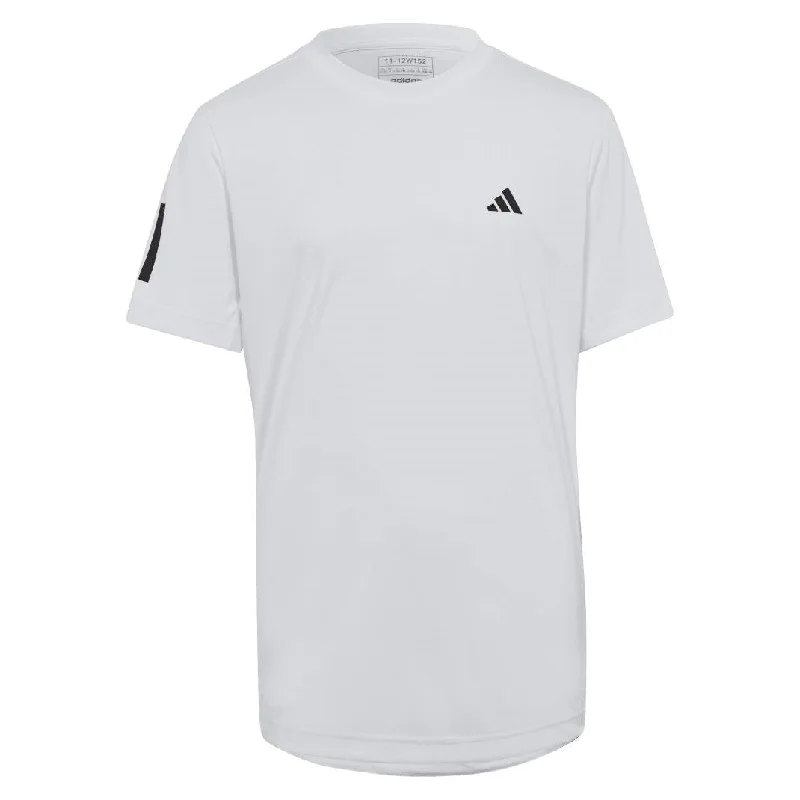 adidas Boy's 3 Stripe Club Top (White) Lightweight unclassified dresses