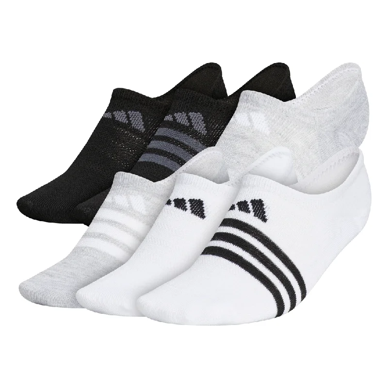 adidas Women's Superlite 3 Stripe No-Show Socks 6 Pack (Black/Grey/White) Club unclassified dresses