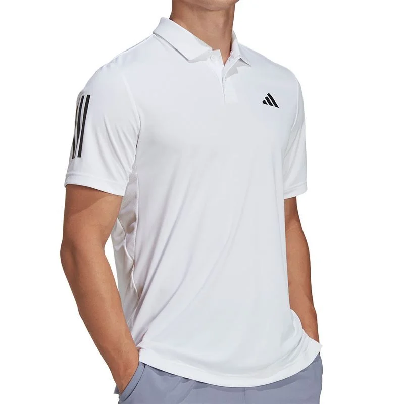 adidas Men's 3 Stripe Club Polo (White) Velvet unclassified dresses