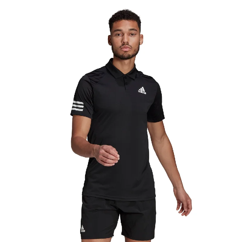 adidas Men's Club 3 Stripes Polo (Black/White) Cotton unclassified dresses