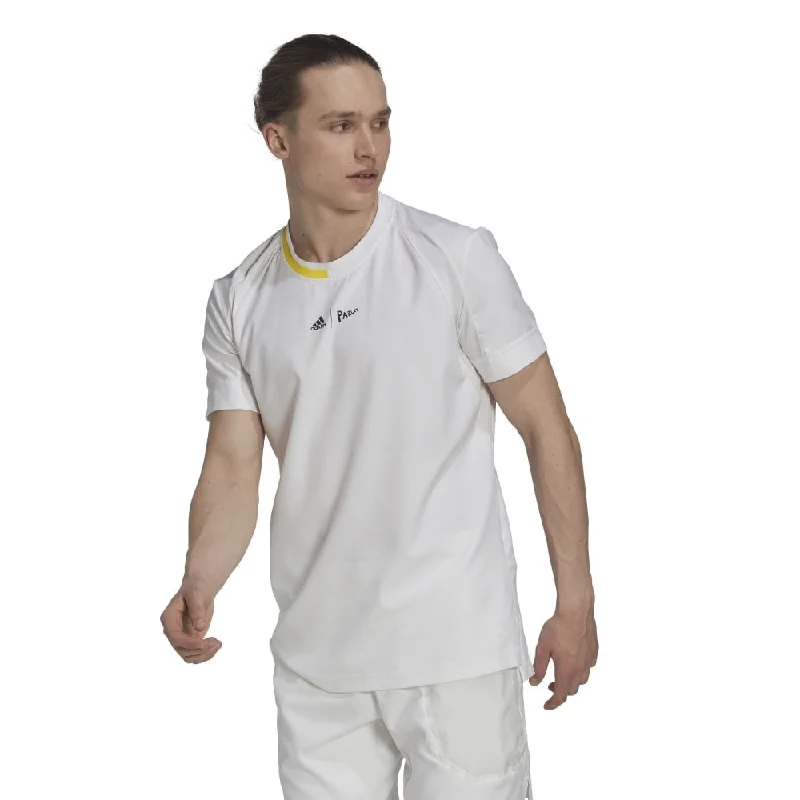 Adidas Men's London Stretch Woven Top (White/Yellow) Casual chic unclassified dresses