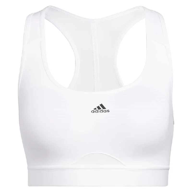 adidas Women's Powerreact Training Medium Support Bra (White) Neutral tone unclassified dresses