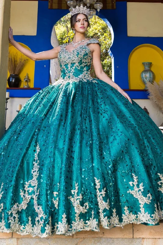 Applique Glitter Ball Gown by Cinderella Couture 8024J Discounted unclassified dresses