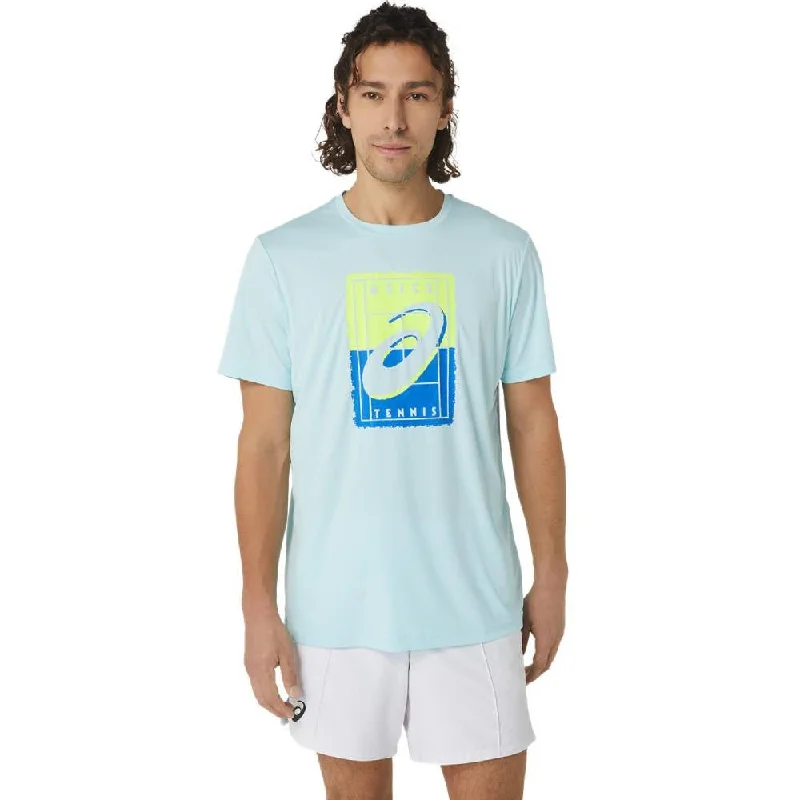 Asics Men's Court GS Graphic Tee Top (Blue) Wrap unclassified dresses