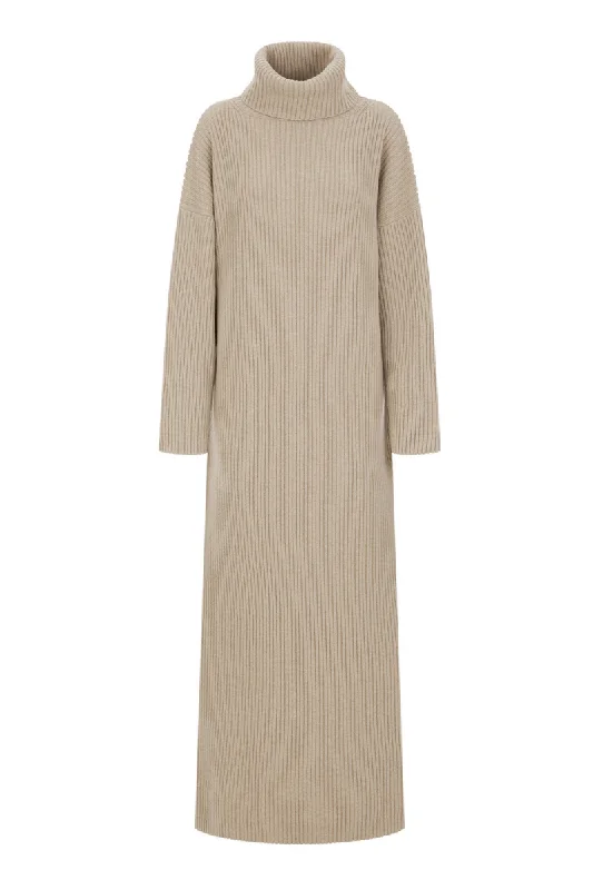 BIANCA CASHMERE DRESS IN SAND Pastel unclassified dresses