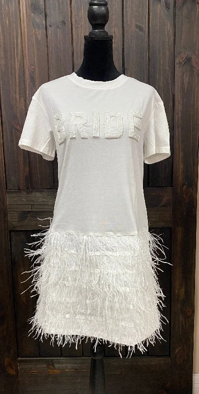 "Bride" Beaded Feather Dress Fall unclassified dresses