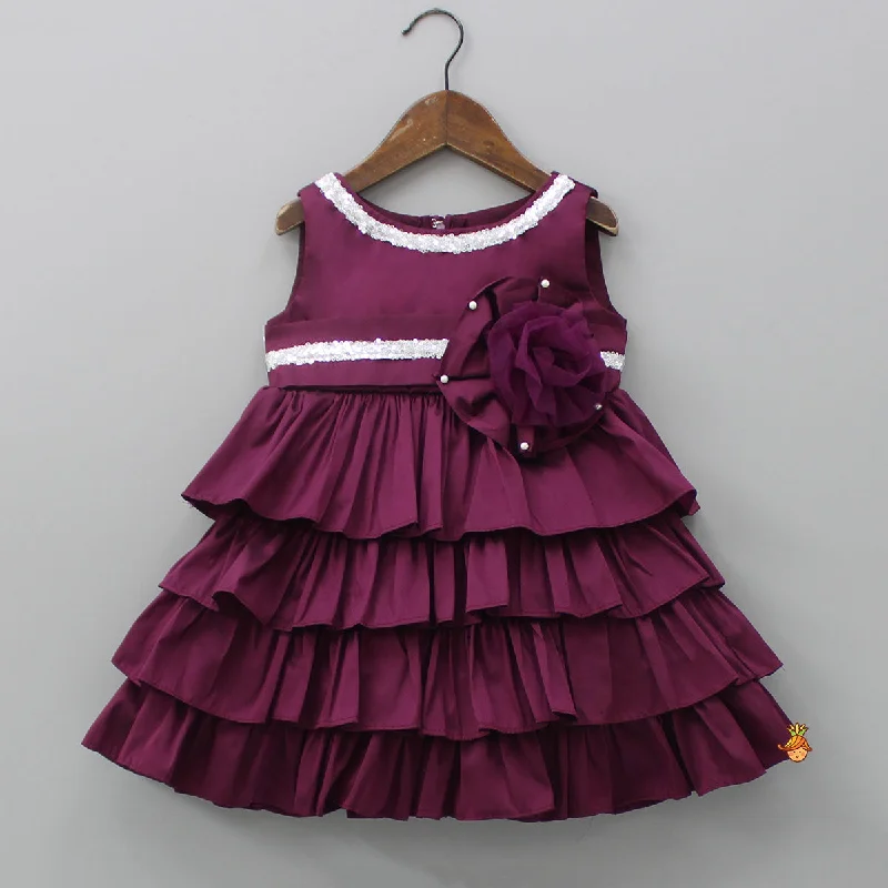 Burgandy Layered Dress Elegant evening unclassified dresses