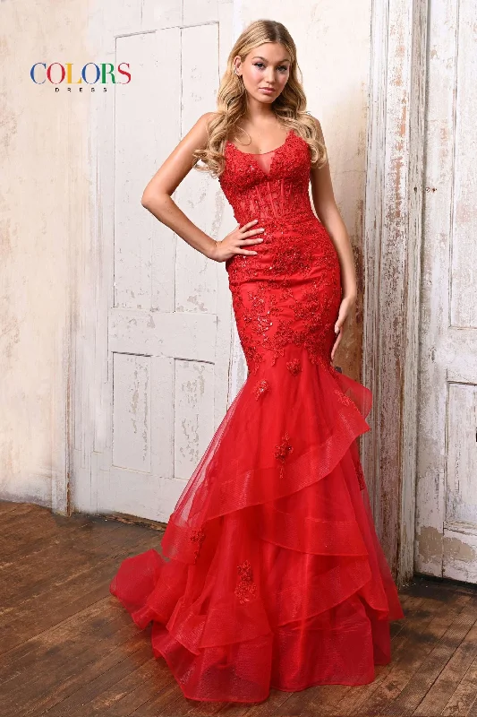 Colors Dress -2899 Beaded Applique Corset Prom Gown Festival unclassified dresses