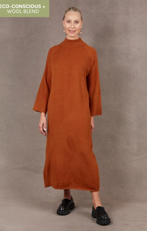 Eb & Ive - PAARL TIE KNIT DRESS - OCHRE - Last One Lace unclassified dresses