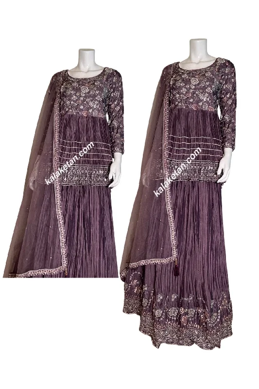 Crape purple lehenga Vacation unclassified dresses