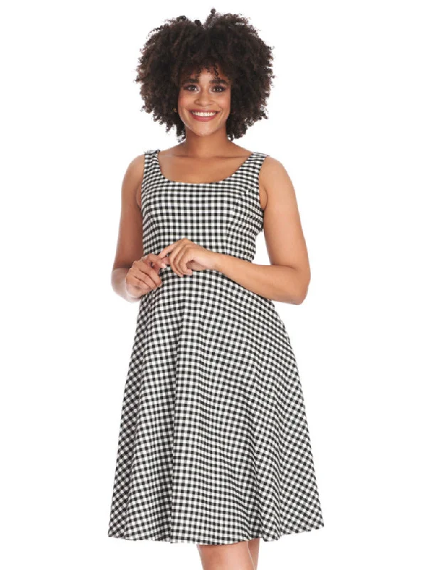 Daisy Black & White Gingham Dress by Banned Apparel - Size S Minimalist unclassified dresses