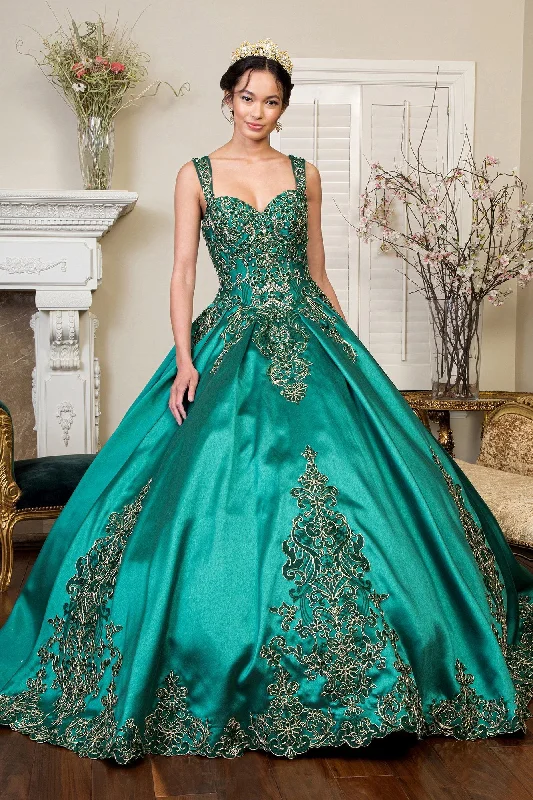 Embroidered Satin Ball Gown by Elizabeth K GL1930 Women's unclassified dresses