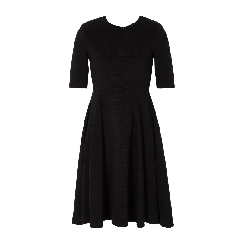 Emporio Armani Ottoman-Effect Black Jersey Dress Lace unclassified dresses