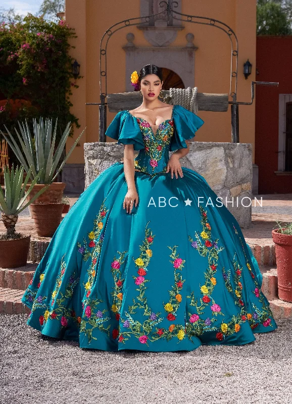 Floral Short Sleeve Quinceanera Dress by Ragazza MV43-143 Preppy floral dresses