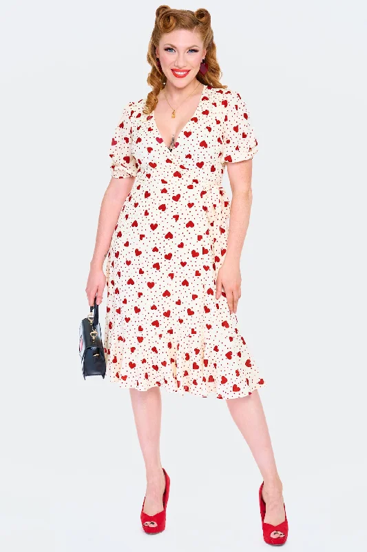 Heart & Dot Wrap Dress by Voodoo Vixen Spring unclassified dresses