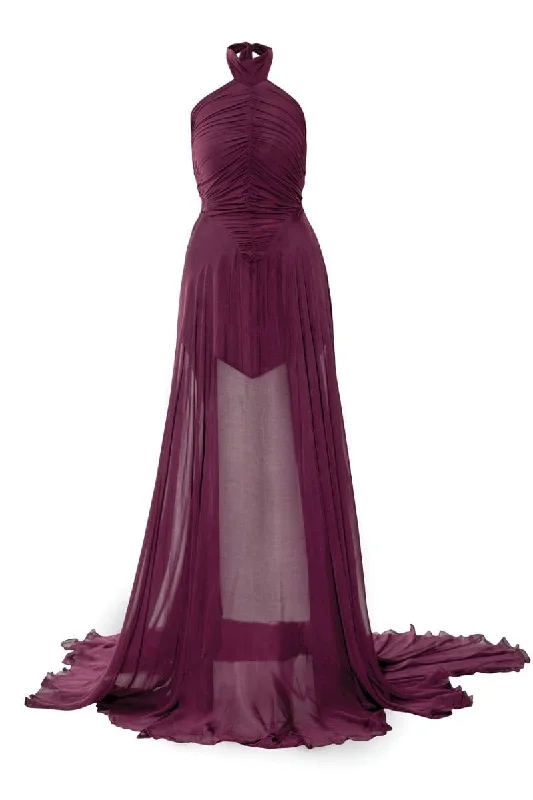 KERSTIN WINE FLARED GOWN Elegant evening unclassified dresses