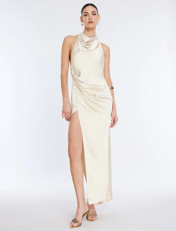 Keziah Draped Halter Gown Sleeveless unclassified dresses